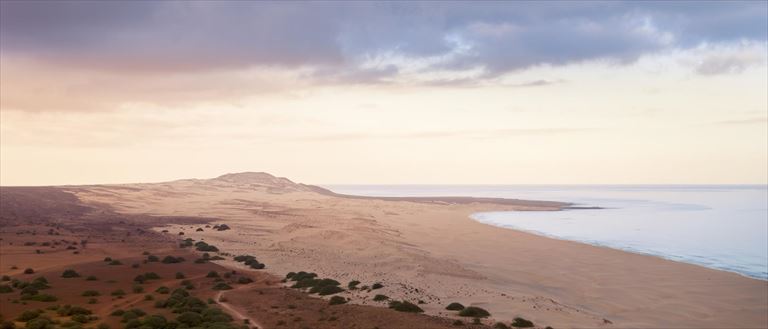 Vista de Morro de Areia e da costa sul da Boa Vista